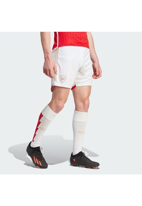 Spodenki do piłki nożnej męskie Adidas Arsenal 23/24 Home. Kolor: biały. Materiał: materiał