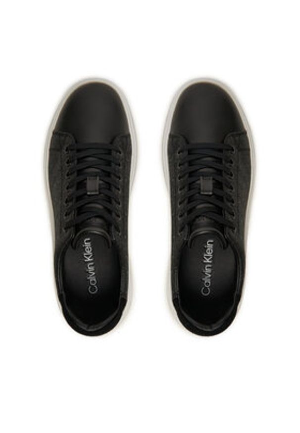 Calvin Klein Sneakersy Cupsole Lace Up Mono HW0HW02445 Czarny. Kolor: czarny. Materiał: skóra