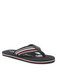 TOMMY HILFIGER - Japonki Tommy Hilfiger Corporate Stripes Beach Sandal FM0FM04407 Rwb 0G1. Kolor: niebieski. Materiał: materiał #1