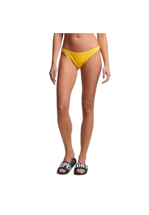 Dół od bikini Superdry Code Essential Bikini Brief. Kolor: żółty. Materiał: elastan, poliester