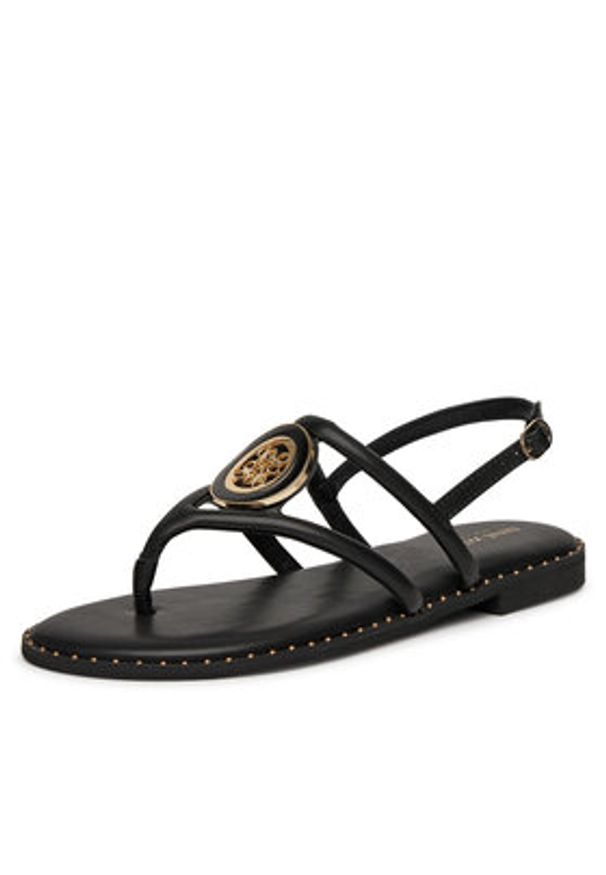 Nine West Sandały 123AL1754 Czarny. Kolor: czarny. Materiał: materiał, syntetyk