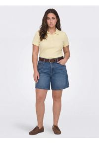 Big-Star - Koszulka damska polo slim z subtelnym haftem żółta Rafaela 200. Typ kołnierza: polo. Kolor: żółty. Materiał: materiał, prążkowany, dzianina. Wzór: haft. Sezon: lato. Styl: elegancki #5