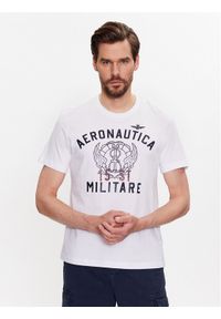 Aeronautica Militare T-Shirt 231TS2095J597 Biały Regular Fit. Kolor: biały. Materiał: bawełna
