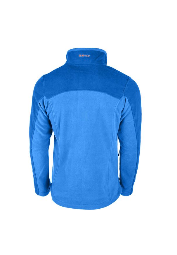 Hi-tec - Bluza Polarowa Męska Pełen Suwak Monar. Kolor: wielokolorowy, niebieski, czerwony. Materiał: polar. Sezon: zima. Sport: turystyka piesza