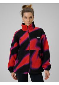 4f - 4F Polar loose bez kaptura damski - multikolor S. Typ kołnierza: bez kaptura. Kolor: wielokolorowy. Materiał: polar. Wzór: nadruk. Sezon: zima. Sport: snowboard #1