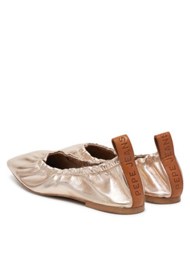 Pepe Jeans Baleriny London PLS10429 Złoty. Kolor: złoty. Materiał: skóra