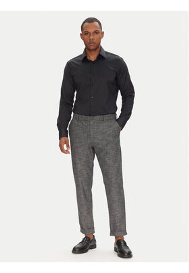 BOSS Koszula P-Hank 50503356 Czarny Slim Fit. Kolor: czarny. Materiał: syntetyk