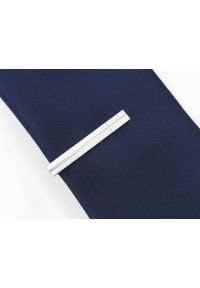 Adam Collection - Srebrna krótka spinka do krawata ZS60. Kolor: srebrny