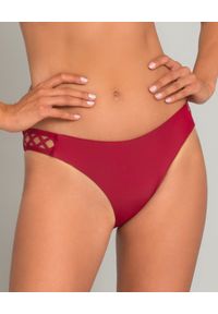 MISSION SWIM - Dół od bikini Ines. Kolor: czerwony. Materiał: materiał. Wzór: aplikacja #1