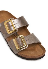 Birkenstock Klapki Sydney Cushion Buckle 1029372 Złoty. Kolor: złoty. Materiał: skóra #5