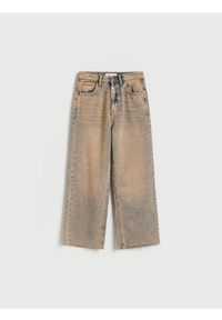Reserved - Jeansy wide leg - beżowy. Kolor: beżowy #1