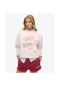 Superdry - Luźny sweter z motywem pamiątkowym. Kolor: różowy #1