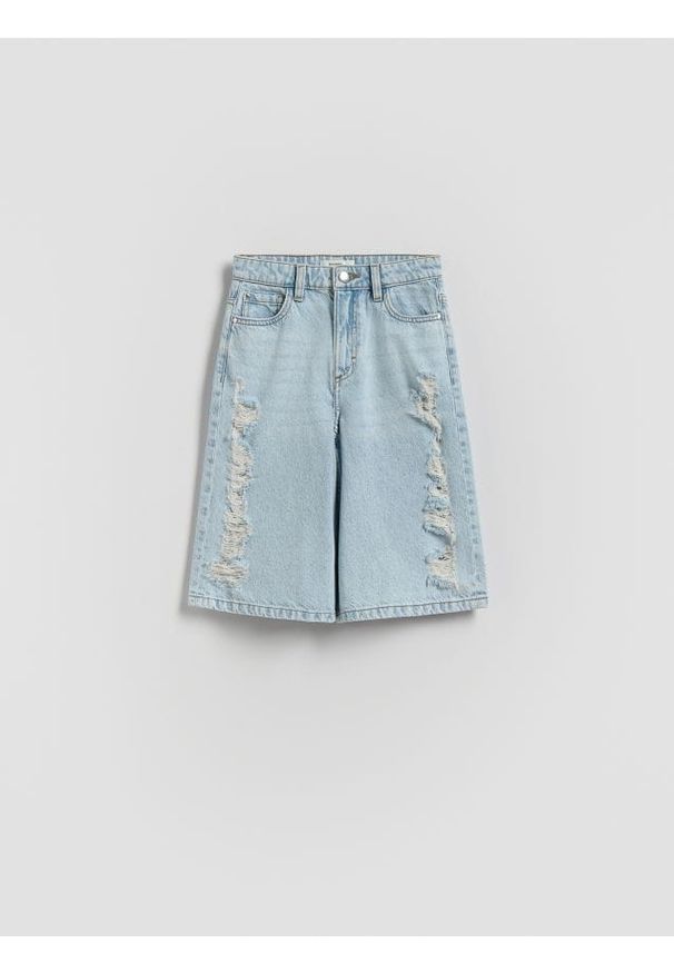 Reserved - Jeansowe szorty bermudy - niebieski. Kolor: niebieski. Materiał: jeans