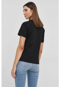 Trussardi Jeans - Trussardi T-shirt bawełniany kolor czarny. Okazja: na co dzień. Kolor: czarny. Materiał: bawełna. Wzór: nadruk. Styl: casual #4
