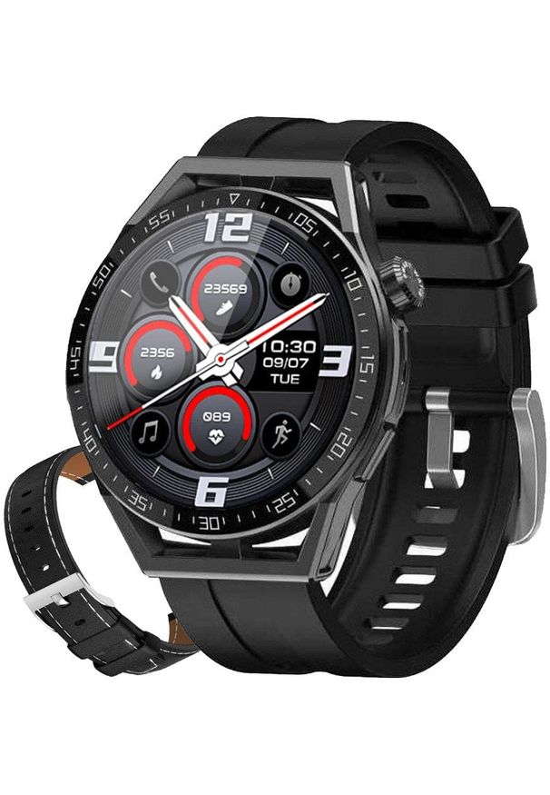 Zegarek SMARTWATCH Rubicon E88 black / black silicone / black leather. Rodzaj zegarka: smartwatch