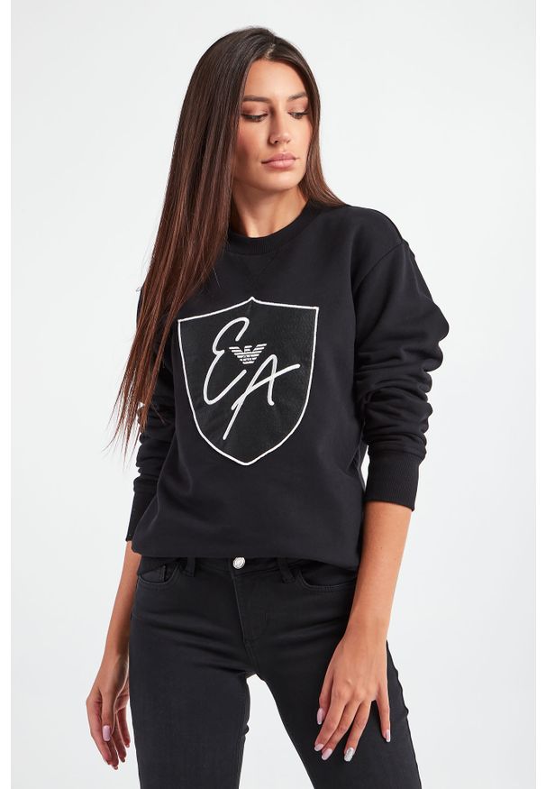 Emporio Armani - BLUZA EMPORIO ARMANI. Długość: długie. Wzór: napisy, haft