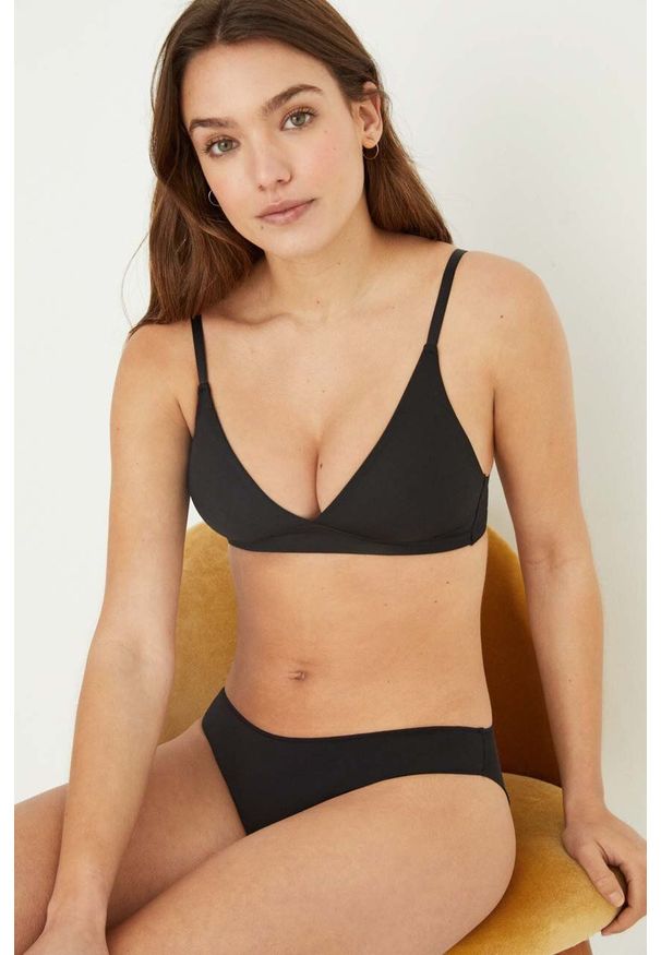 Women Secret - women'secret biustonosz NATURAL kolor czarny gładki. Kolor: czarny. Wzór: gładki