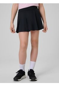 4f - 4F Spódniczka sportowa szybkoschnąca dziewczęca - czarna 134/140 (8-10 lat). Okazja: na co dzień. Kolor: czarny. Materiał: materiał, włókno, dzianina, skóra, syntetyk. Sezon: lato. Styl: sportowy #2