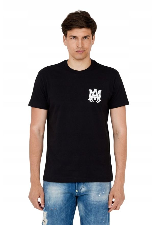 Amiri - AMIRI T-shirt męski czarny z logo na plecach, Rozmiar XXL. Kolor: czarny