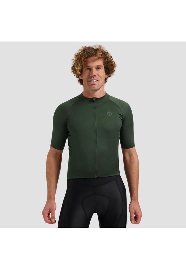 ROGELLI - Koszulka rowerowa męska Rogelli Essential II. Kolor: zielony. Sport: kolarstwo
