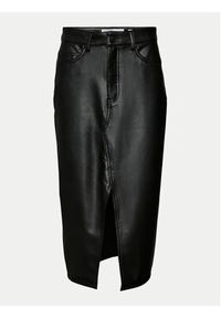 Vero Moda Spódnica z imitacji skóry Veri 10311707 Czarny Regular Fit. Kolor: czarny. Materiał: skóra #6