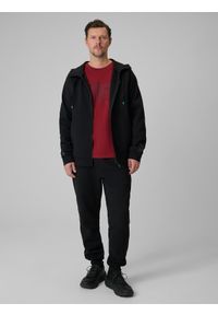 4f - 4F Bluza dresowa regular z kapturem męska - czarna XXL. Okazja: na co dzień. Typ kołnierza: kaptur. Kolor: czarny. Materiał: dresówka. Długość rękawa: raglanowy rękaw. Wzór: gładki. Styl: casual #2