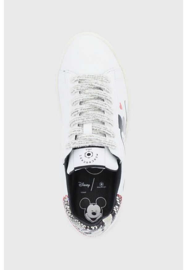 MOA Concept - Buty skórzane x Disney. Zapięcie: sznurówki. Kolor: biały. Materiał: skóra. Wzór: motyw z bajki