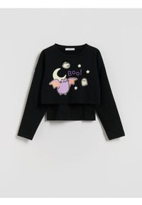 Reserved - Dwuwarstwowa koszulka Pusheen - czarny. Kolor: czarny. Materiał: bawełna, dzianina. Długość: krótkie #1