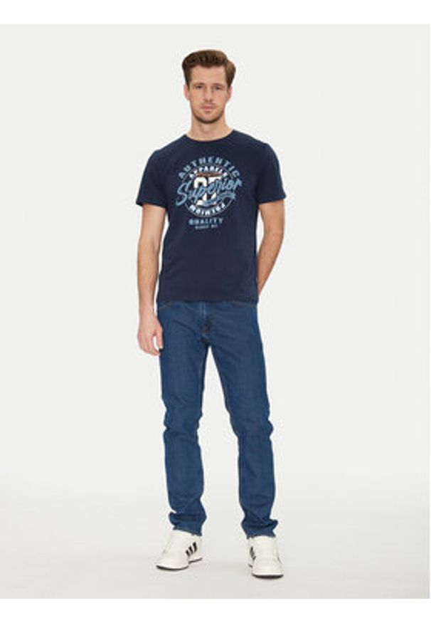 Blend T-Shirt 20717758 Granatowy Regular Fit. Kolor: niebieski. Materiał: bawełna