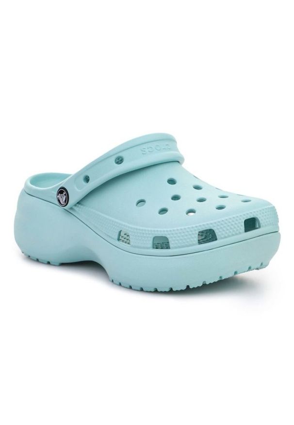 Klapki Crocs Classic Platform Clog W 206750-4SS niebieskie. Kolor: niebieski. Materiał: syntetyk. Obcas: na platformie. Styl: klasyczny