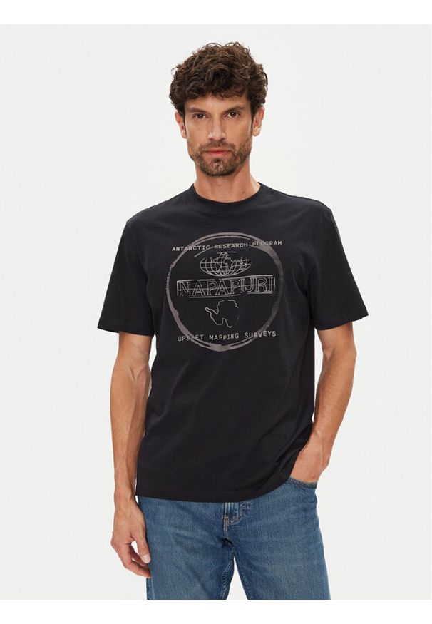 Napapijri T-Shirt S-Bald NP0A88SF Czarny Regular Fit. Kolor: czarny. Materiał: bawełna