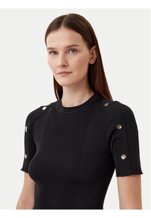 Motivi Sweter M5876000937N Czarny Slim Fit. Kolor: czarny. Materiał: wiskoza, syntetyk