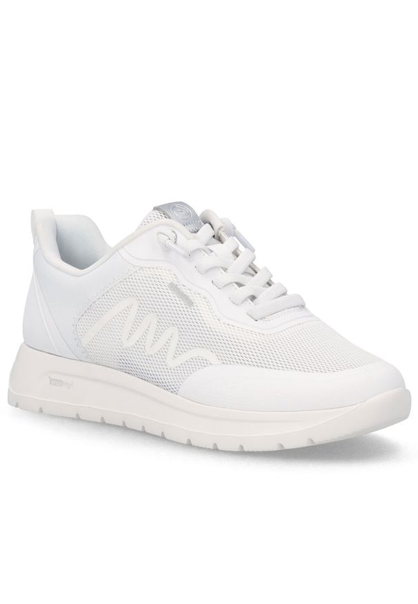 Półbuty sportowe casual białe Remonte Rieker D2V04-80. Okazja: na co dzień. Kolor: biały. Materiał: tkanina. Styl: casual, sportowy