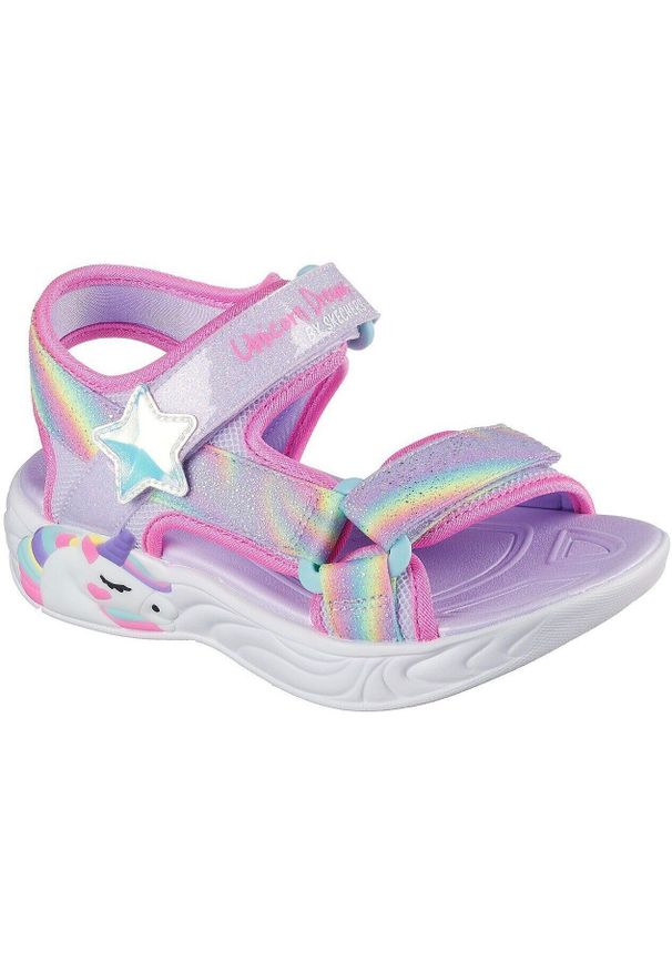 skechers - Sandały dla dzieci Skechers Unicorn Dreams. Kolor: fioletowy. Materiał: materiał, syntetyk. Styl: sportowy