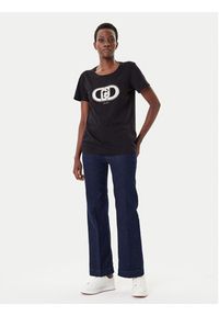 Liu Jo Sport T-Shirt TF5280 JS923 Czarny Regular Fit. Kolor: czarny. Materiał: bawełna. Styl: sportowy