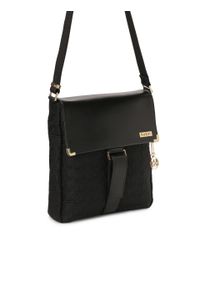 Kazar - Miejska listonoszka na ramię w haftowany wzór. Kolor: czarny. Wzór: haft. Dodatki: z haftem. Materiał: skórzane. Styl: elegancki, casual. Rodzaj torebki: na ramię #3