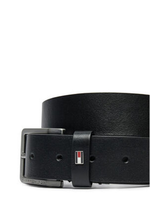 TOMMY HILFIGER - Tommy Hilfiger Pasek Męski Oliver AM0AM12554 Czarny. Kolor: czarny. Materiał: skóra