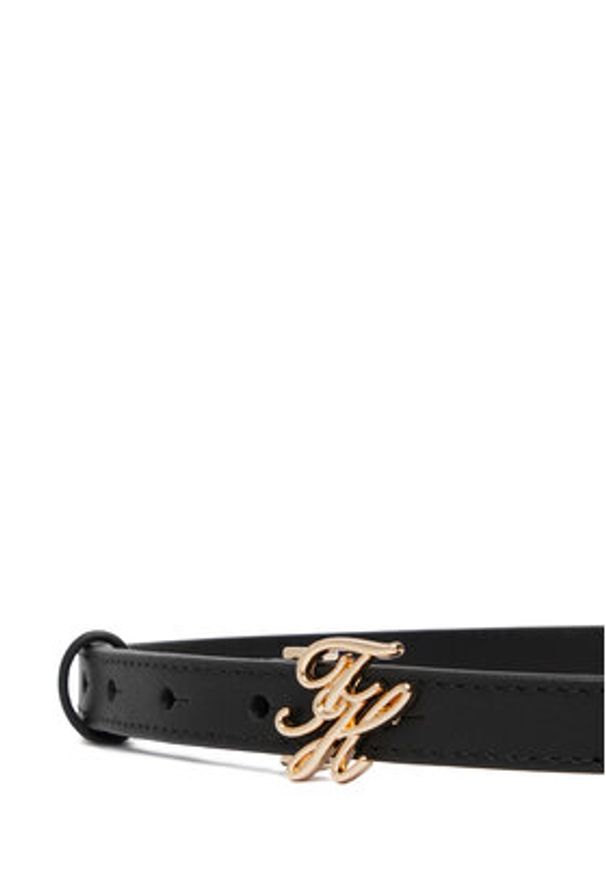 TOMMY HILFIGER - Tommy Hilfiger Pasek Th Script 1.5 AW0AW18609 Czarny. Kolor: czarny. Materiał: skóra