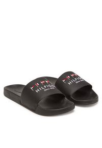 TOMMY HILFIGER - Tommy Hilfiger Klapki Flags Pool Slide FM0FM05431 Czarny. Kolor: czarny. Materiał: skóra #5