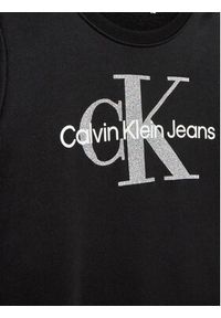 Calvin Klein Jeans Sukienka codzienna Monogram Metallic IG0IG01835 Czarny Regular Fit. Okazja: na co dzień. Kolor: czarny. Materiał: bawełna. Typ sukienki: proste. Styl: casual