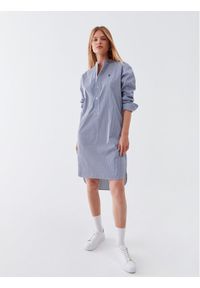 Polo Ralph Lauren Sukienka koszulowa 211891431001 Granatowy Regular Fit. Typ kołnierza: polo. Kolor: niebieski. Materiał: bawełna. Typ sukienki: koszulowe