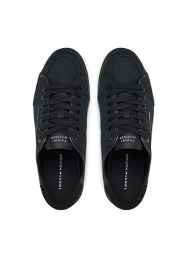 TOMMY HILFIGER - Tommy Hilfiger Tenisówki Core Corporate Vulc Canvas FM0FM05398 Czarny. Kolor: czarny. Materiał: materiał