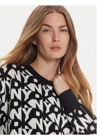 DKNY Sweter P4MSBQ07 Czarny Regular Fit. Kolor: czarny. Materiał: wiskoza