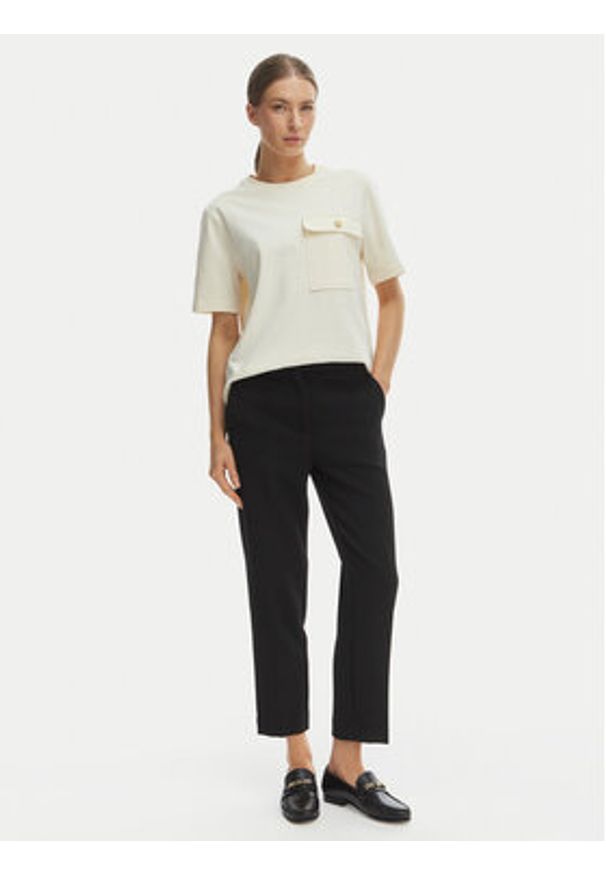 TOMMY HILFIGER - Tommy Hilfiger T-Shirt WW0WW49249 Beżowy Relaxed Fit. Kolor: beżowy. Materiał: bawełna