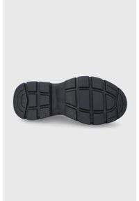 Karl Lagerfeld Tenisówki skórzane kolor czarny. Nosek buta: okrągły. Zapięcie: sznurówki. Kolor: czarny. Materiał: skóra. Obcas: na platformie