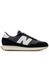 Buty New Balance MS237GA - czarne. Okazja: na co dzień. Zapięcie: sznurówki. Kolor: czarny. Materiał: zamsz, guma. Szerokość cholewki: normalna