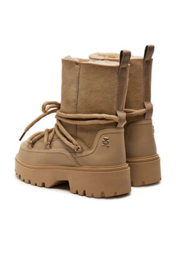 TOMMY HILFIGER - Tommy Hilfiger Śniegowce FW0FW08085 Beżowy. Kolor: beżowy. Materiał: skóra