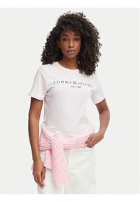 TOMMY HILFIGER - Tommy Hilfiger T-Shirt WW0WW40276 Różowy Regular Fit. Kolor: różowy. Materiał: bawełna #1