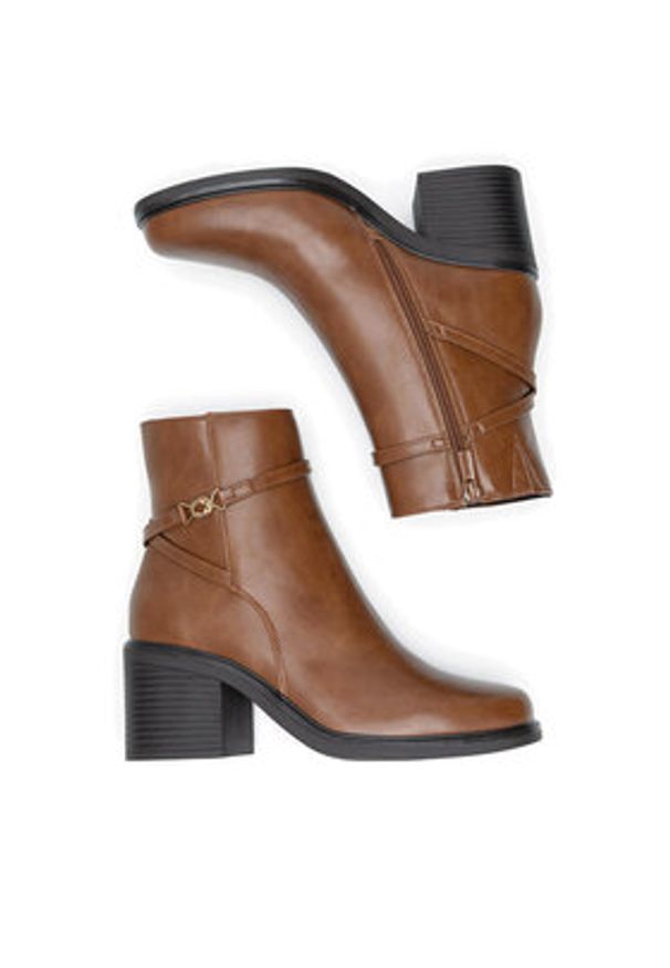 Clara Barson Botki WYL4017-1 Brązowy. Kolor: brązowy. Materiał: skóra