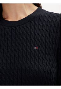 TOMMY HILFIGER - Tommy Hilfiger Sweter WW0WW41787 Czarny Regular Fit. Kolor: niebieski. Materiał: bawełna